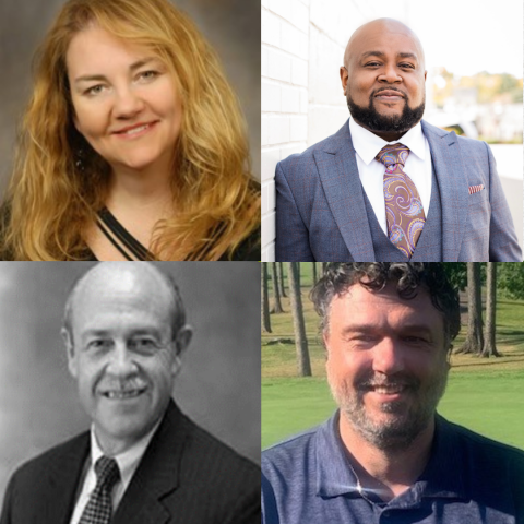 Headshots of the event's speakers.