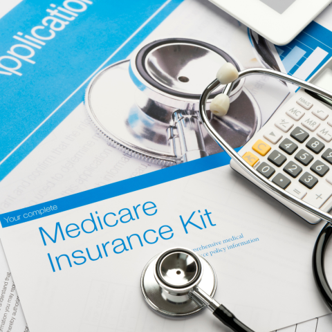 Medicare insurance packet.