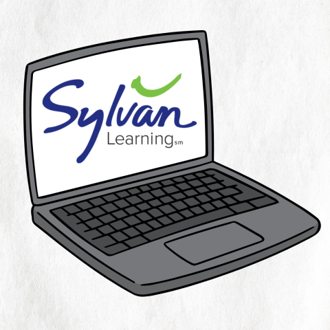 Computer with Sylvan Learning logo.