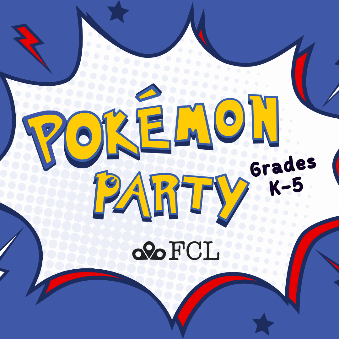 Comic-style bursted speech bubble with the words "Pokemon Party" inside of it